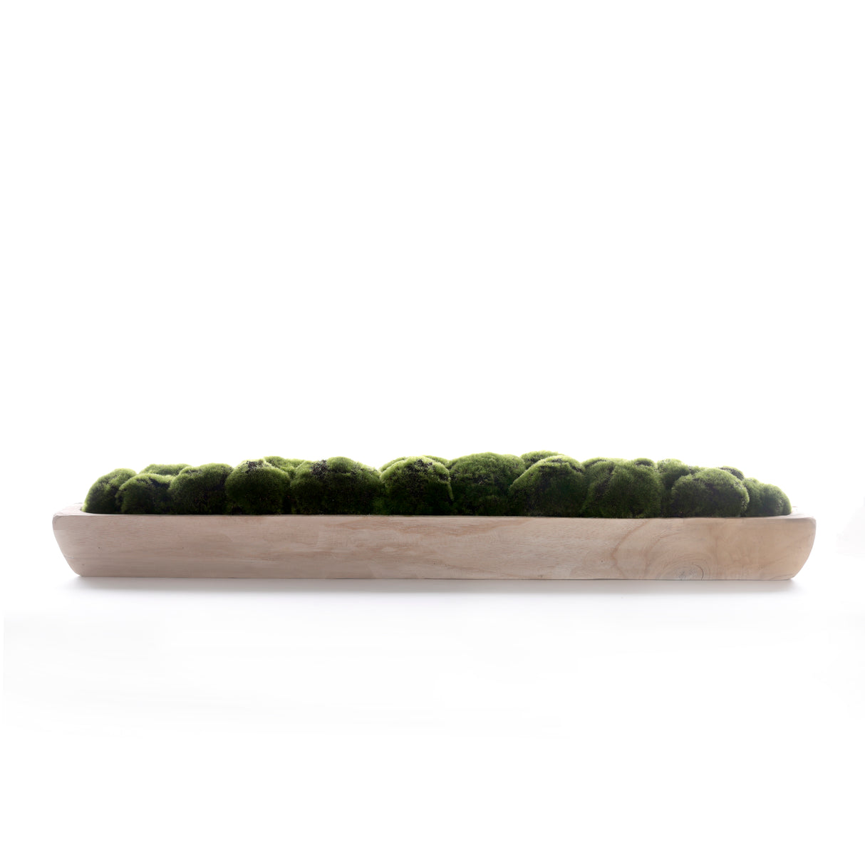 Faux Moss in Wood Long Bowl #F-261