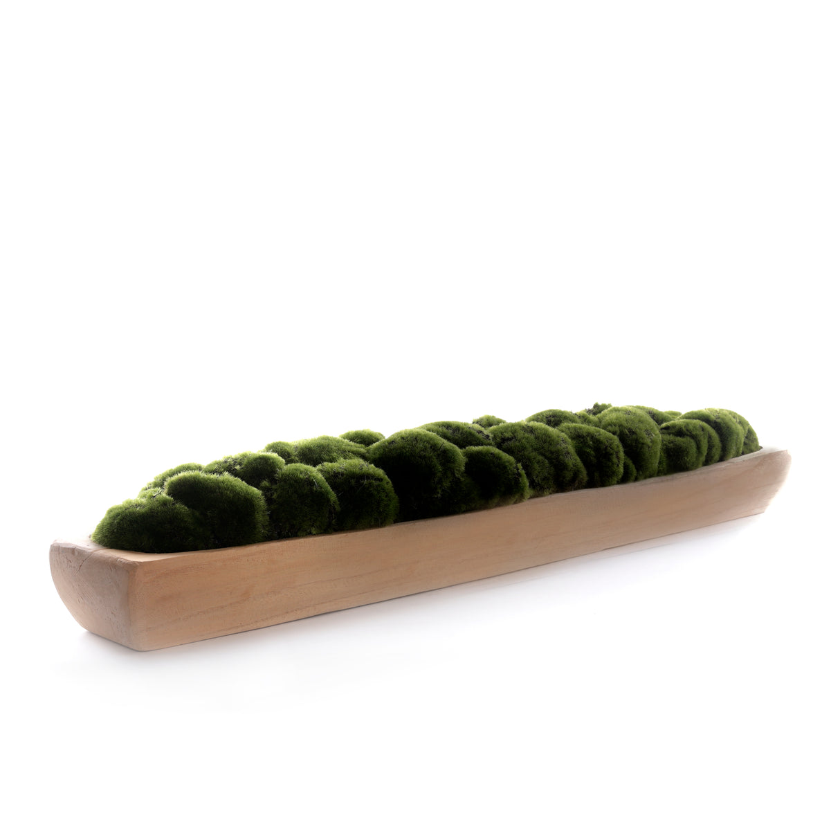 Faux Moss in Wood Long Bowl #F-261