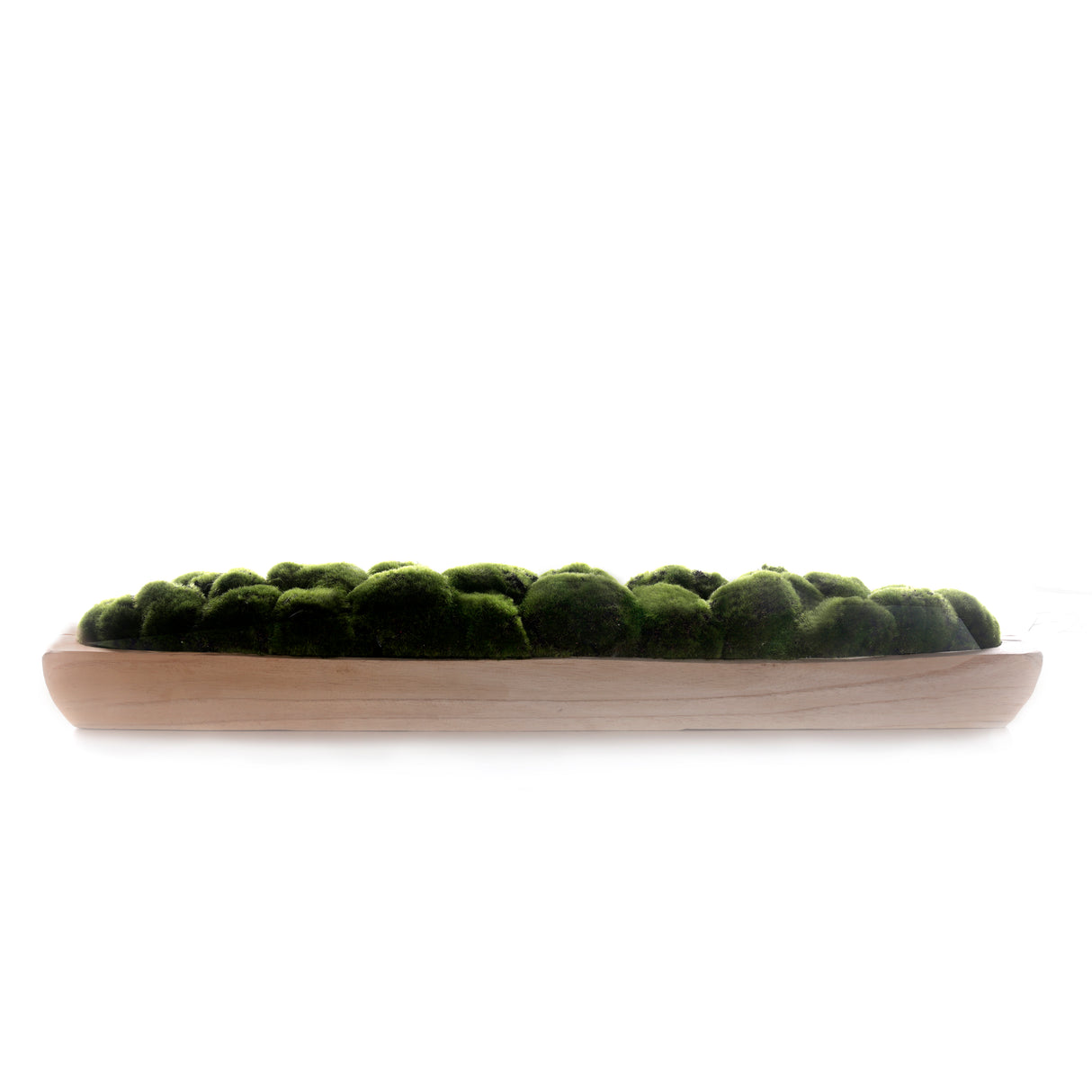 Faux Moss in Wood Long Bowl #F-261