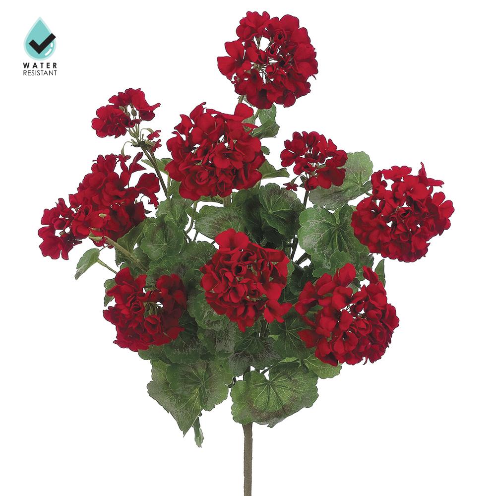 24" Water Resistant Geranium Bush x5 Red (2 Stems Per Box) #FBG041-RE