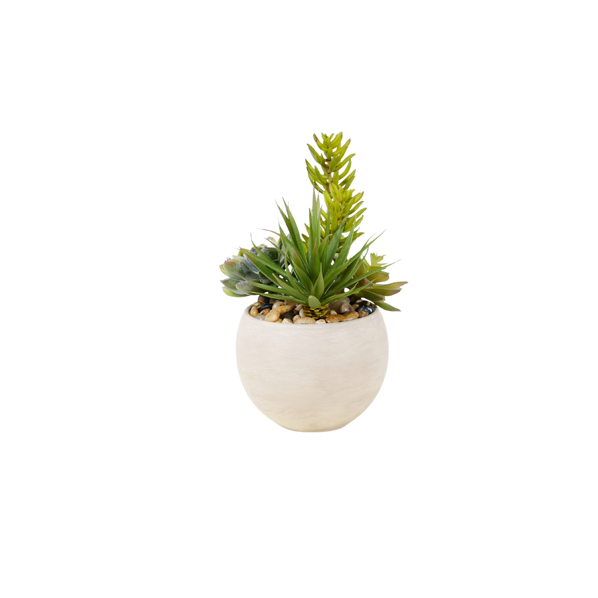 Succulent Arrangement in Granite Ceramic Sphere #S-78