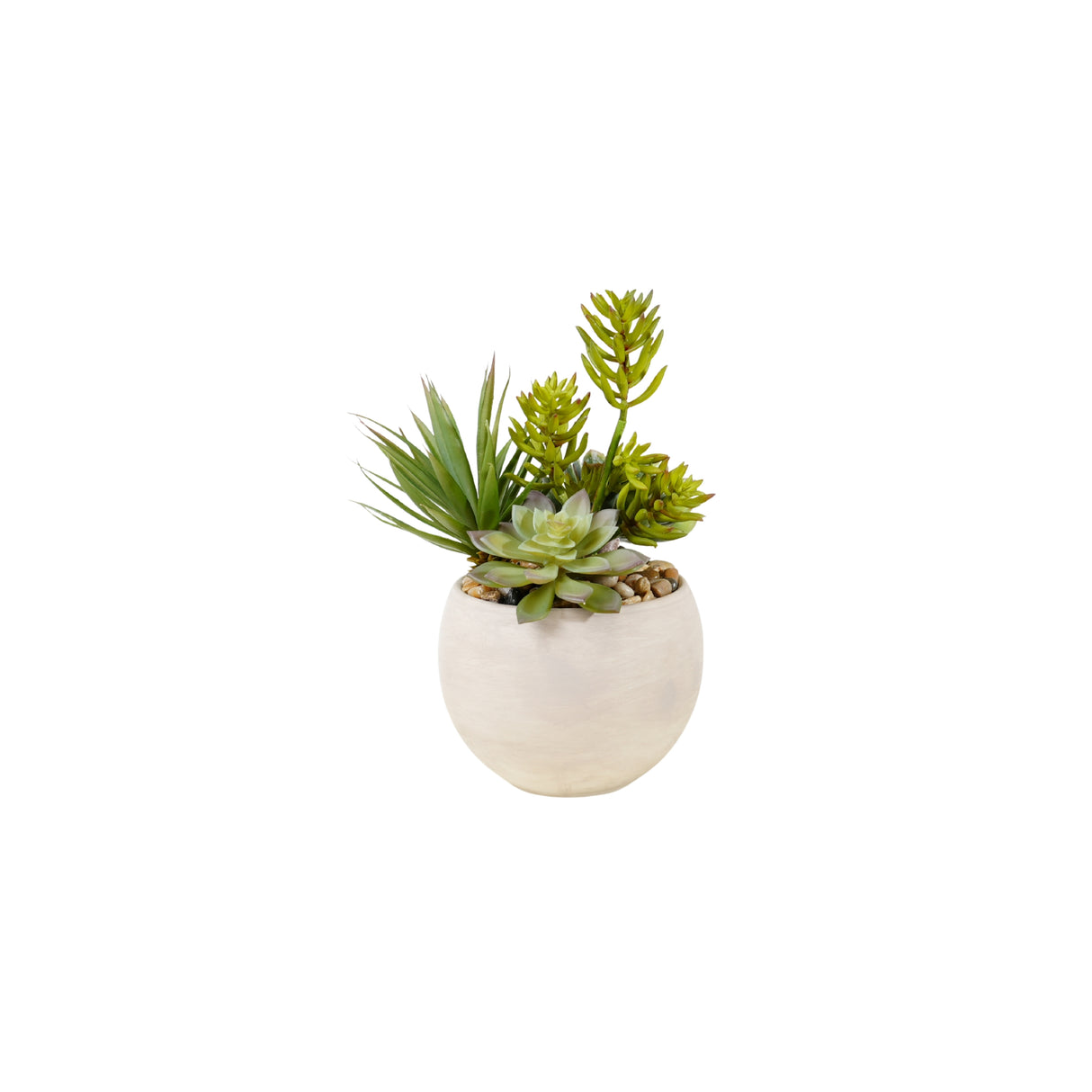 Succulent Arrangement in Granite Ceramic Sphere #S-78
