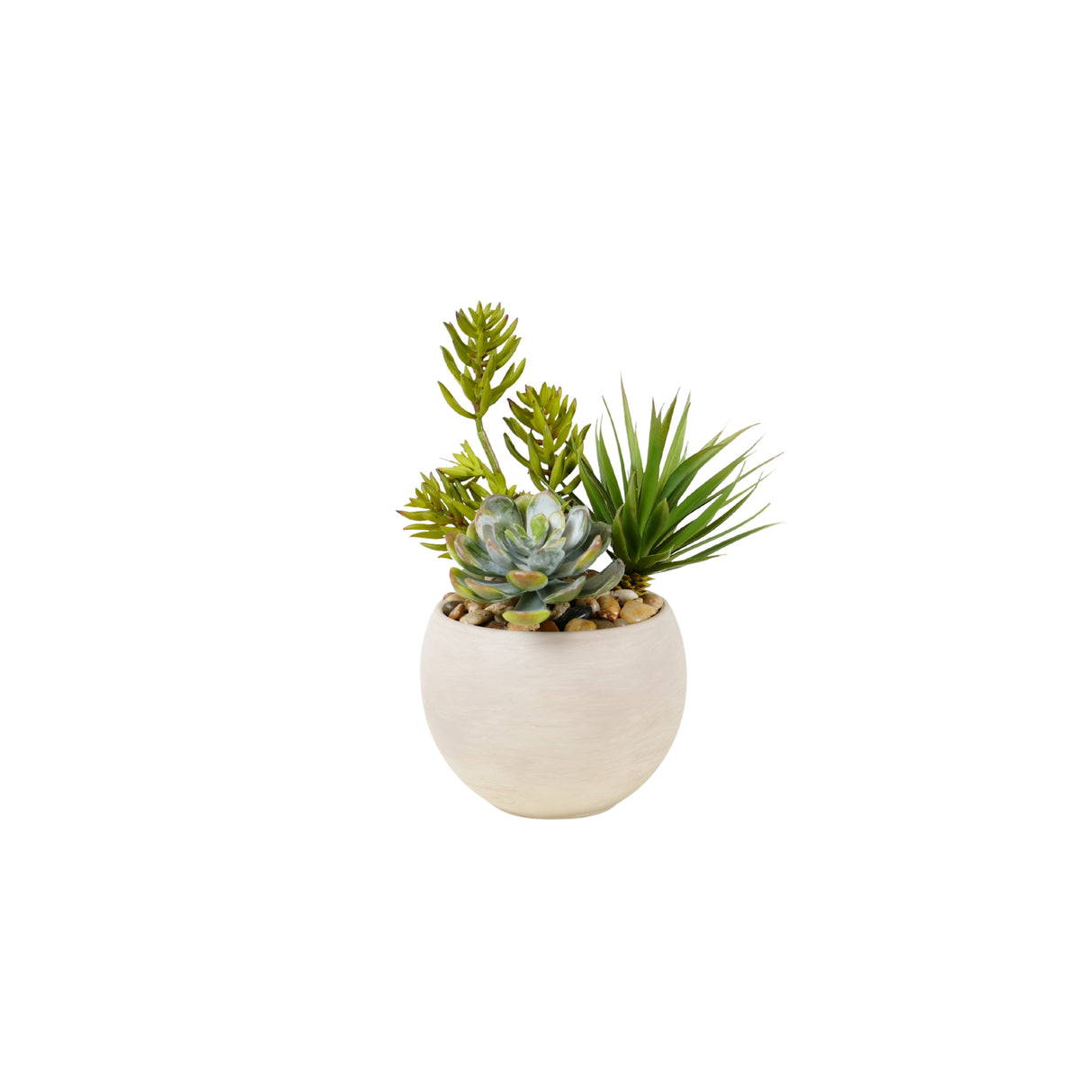 Succulent Arrangement in Granite Ceramic Sphere #S-78