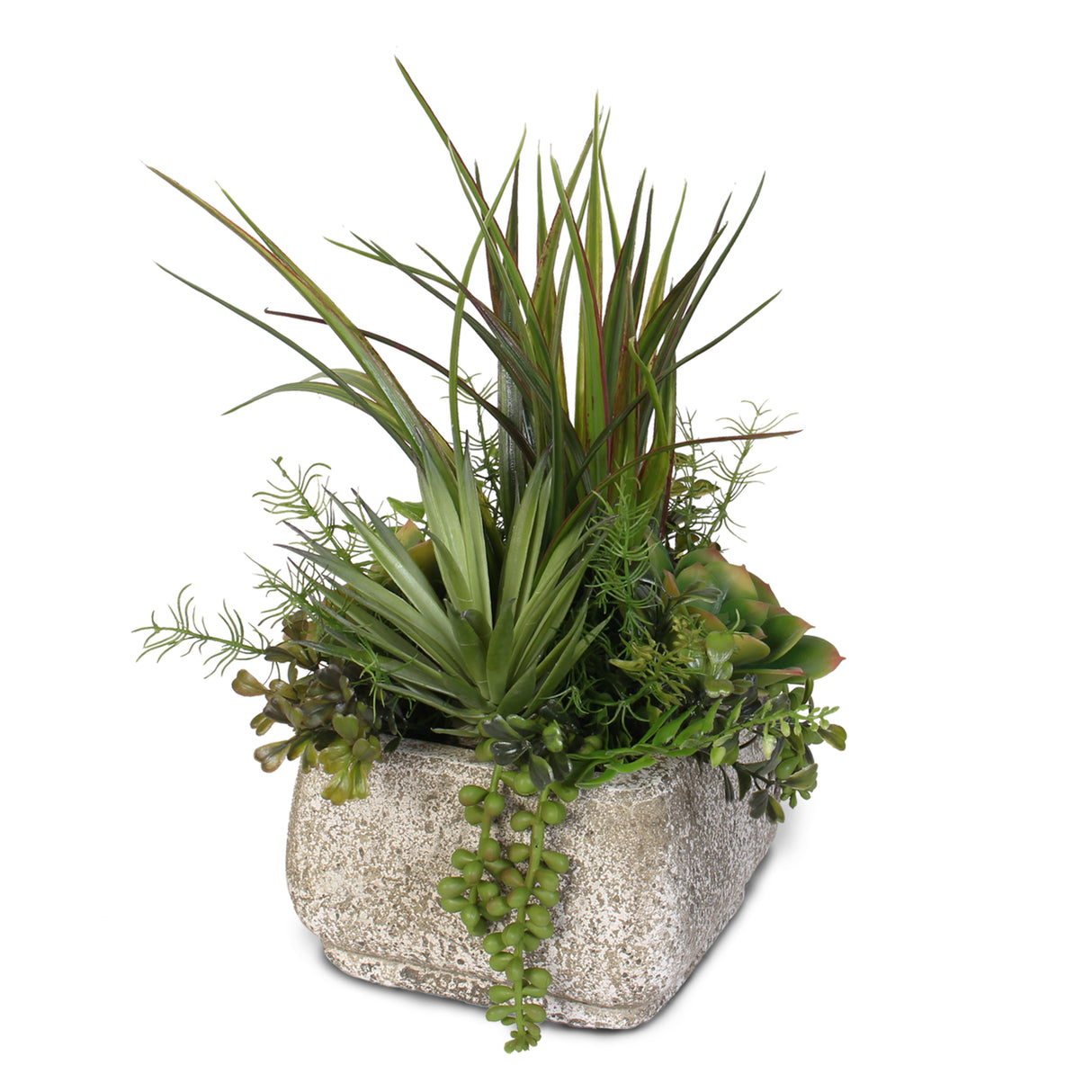 Artificial Succulent Variety in a Cement Pot #62C