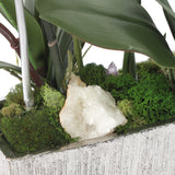 Real Touch Phalaenopsis Orchids in Luxe Silver Ceramic Pot #F-186