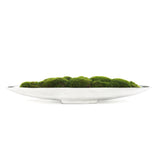 Faux Green Grass Moss Arrangement in Small Metal Boat Tray #F-195