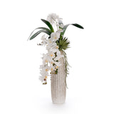 Real Touch White Orchid Flower Arrangement in Ceramic Vase #F-252