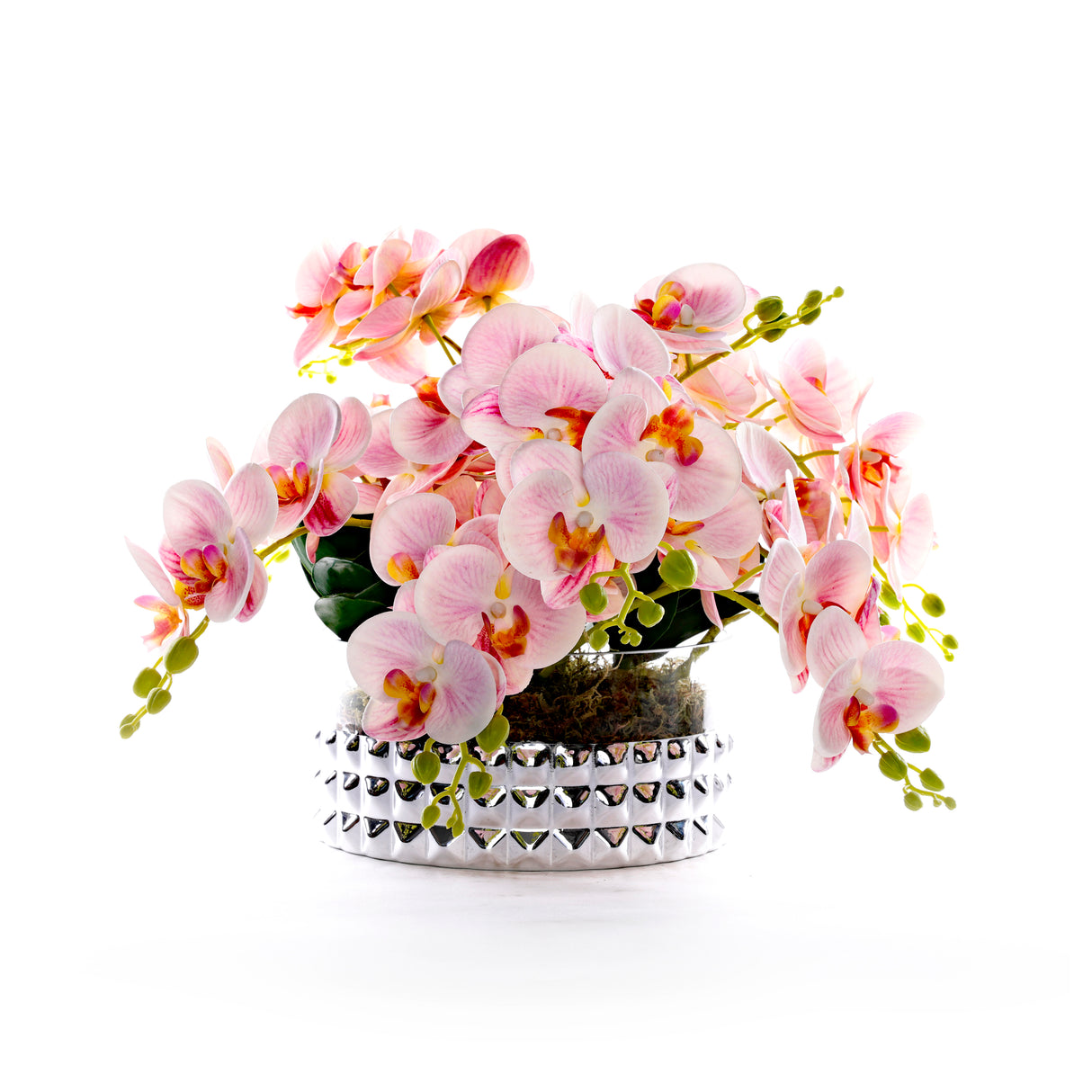 Pink Faux Orchids Center Piece Arrangement #F-257