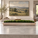 Faux Moss in Wood Long Bowl #F-261