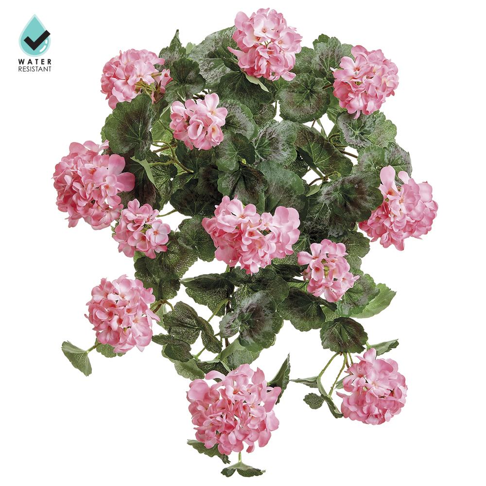 22" Water Resistant Geranium Hanging Bush Pink (2 Stems Per Box) #FBG326-PK