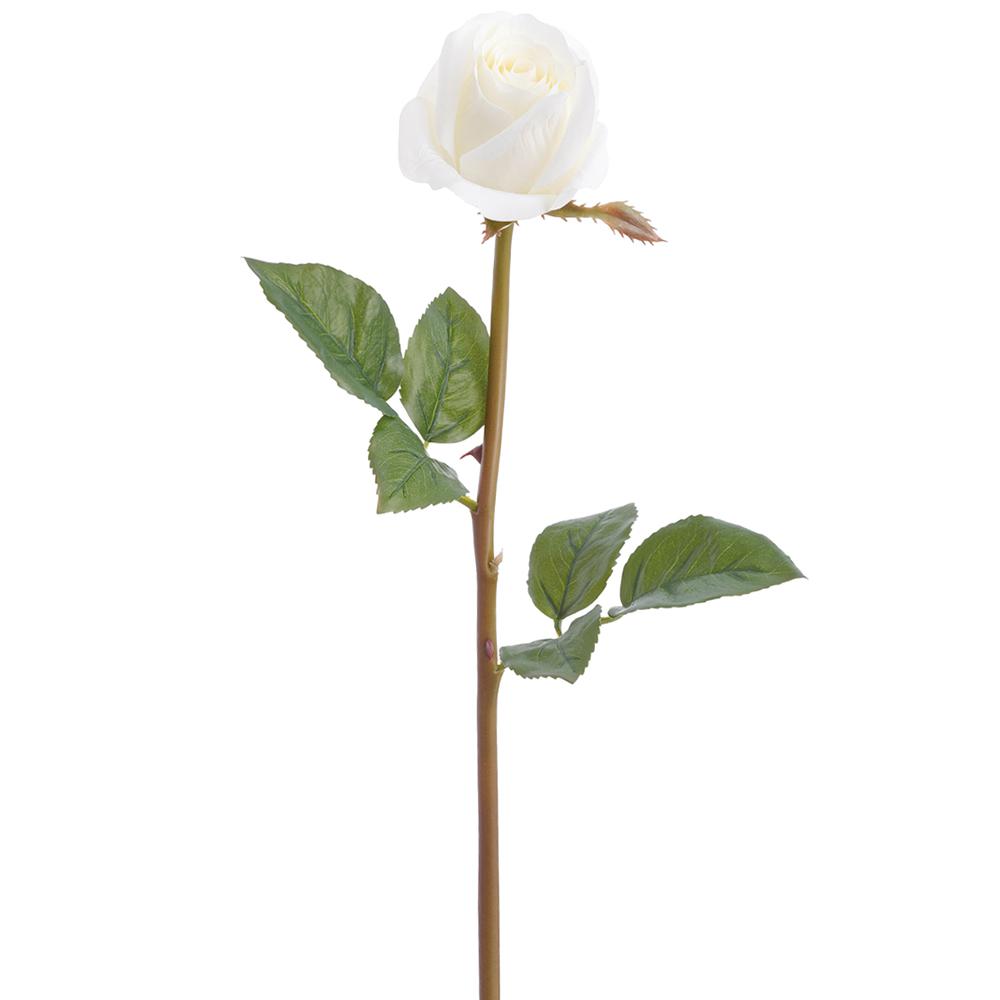 23" Real Touch Rose Bud Spray  White (2 Stems Per Box) #FSR611-WH