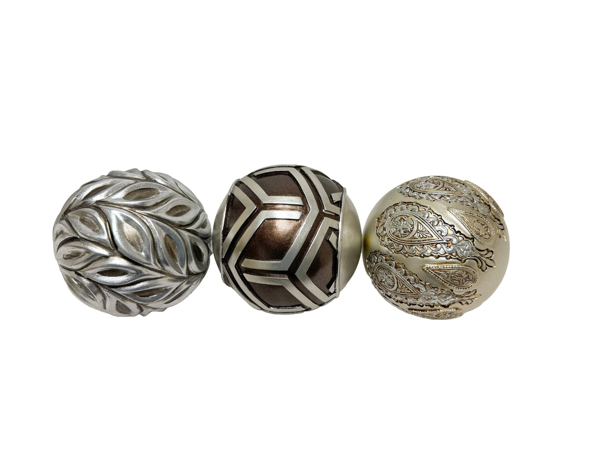 Silver decorative spheres (3 Types)