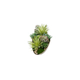 Faux Moss,Succulents Arrangement in Metal Tray #S-84