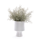 Faux Spanish Moss in White Cylinder Urn #S-90