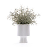 Faux Spanish Moss in White Cylinder Urn #S-90
