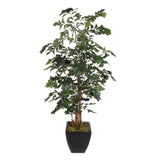 91"H Artifical Fishtail Palm Tree in Black Tapered Tin Pot #T-111