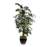 91"H Artifical Fishtail Palm Tree in Black Tapered Tin Pot #T-111