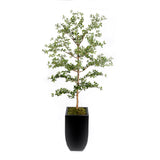 86"H Faux Shady Lady Tree in Black Tin Planter #T-116