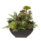 Artificial Succulent Arrangement in Square Black Metal Container #61