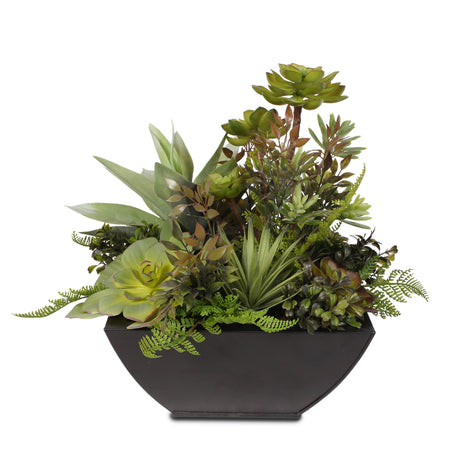 Artificial Succulent Arrangement in Square Black Metal Container #61