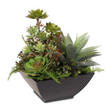 Artificial Succulent Arrangement in Square Black Metal Container #61