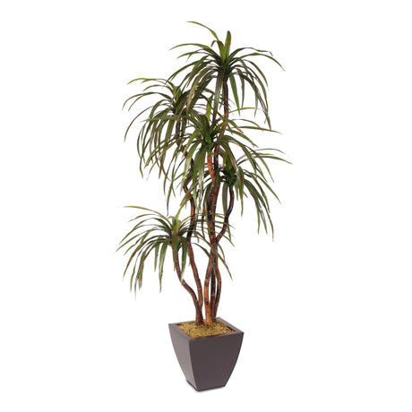natural wood trunk, silk yucca tree, artificial tree, artificial flowers, silk flowers, home decor, modern, contemporary