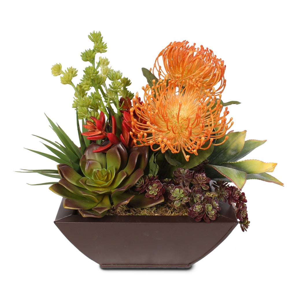 contemporary design, home decor, artificial succulent, silk florals, fake flower, pop of color